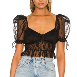 For Love and Lemons Sunshine Black Top